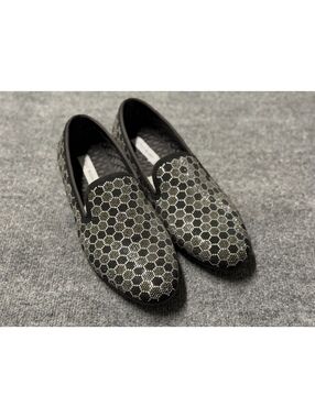 Steve Madden Caspian Rhinestone Loafers Mens 12 Black Silver